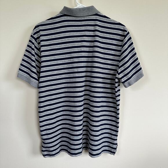 POLO Ralph Lauren Custom Slim Fit Stripe Short Sleeve Shirt Men's LARGE Grey - Picture 6 of 10